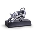 Bey Berk International Bey-Berk International D025S Chrome Plated Bull Sculpture on Black Marble Base; Black D025S
